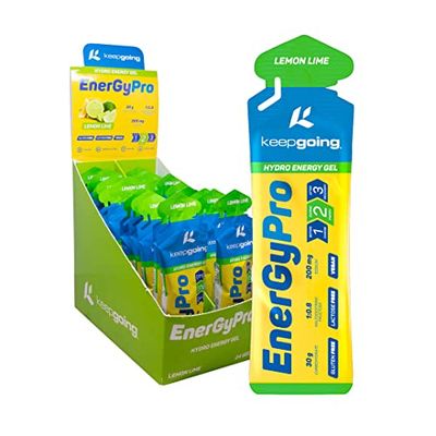 Keepgoing Gel Energético EnergyPro Sabor Limón | Geles Energéticos Ciclismo | Geles Energéticos Running | Energy Gel | Gel Deportivo para Energía | Gel de Maltodextrina | Caja 24 unidades