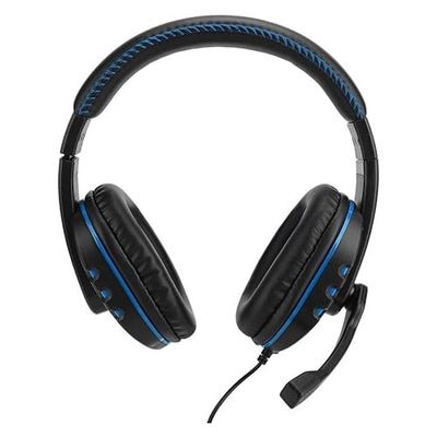 Auriculares Gaming KOMC K4 en color azul, diseñados para ofrecer una experiencia de sonido inmersiva. Perfectos para largas sesiones de juego con comodidad y estilo. Ideal para gamers.