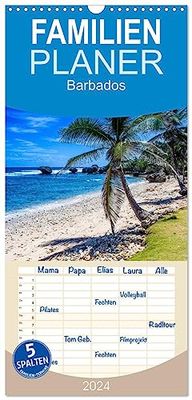 Pianificatore Familienplaner 2024 - Barbados mit 5 Spalten (Wandkalender, 21 cm x 45 cm) CALVENDO