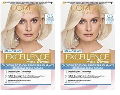 L'Oreal Paris Excellence Tinte, Aromático, Rubio Claro, 1 Unidad (Paquete de 2)