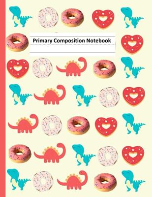 Primary Composition Notebook: Dotted Midline |Wide Ruled |Blank writing papers for Kindergarten to 2nd Grade Students|150 Pages|8.5x11 Inches| ... Donut Design Composition Notebook for Kids