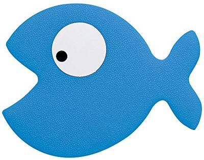 Spirella Set di 5 Figure adesive Hungry in PVC per Doccia o Vasca da Bagno Antiscivolo 12,5x10 cm Blu