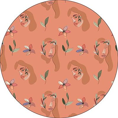 Bonateks, Tappetino per mouse rotondo con stampa digitale, base antiscivolo, per ufficio e casa, diametro: 22 cm