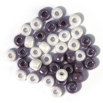 Rayher Rondella Vetro, Opaco, GRIG-Lilla-Bianco, Ø 6Mm, Scatolina 55G, 1441600