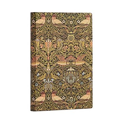 Paperblanks Agendas Flexis à Couverture Souple de 12 Mois 2023 Morris Oiseaux | Horizontal | Mini (95 × 140 mm)
