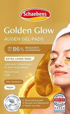 Schaebens Golden-Glow Eye Gel Pads - Multi Effect - Reduce Dark Circles and Swelling Vegan
