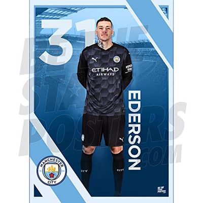 Manchester City FC 2020/21 Ederson A3 Football Poster/ Print/ Wall Art - Officially Licensed Product - Available in Sizes A3 & A2 (A3)