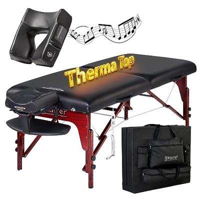 Master Massage Therma Top Table de Massage Mobile chauffante Pliable en Bois, 71 cm