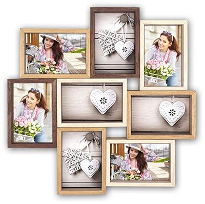 ZEP ty087 Montreaux Cornice portafoto Legno Marrone/Avorio/Naturale 10 x 15 cm, brun/ivoire/naturel