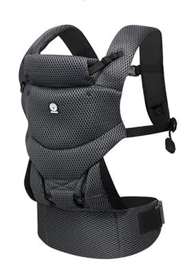 Porte-bébé ergonomique Dooky Urban Comfort (adapté dès la naissance 0-3 ans et 3,5-15 kg, idéal comme premier équipement de bébé, trois possibilités de portage différentes), Grey sapphire