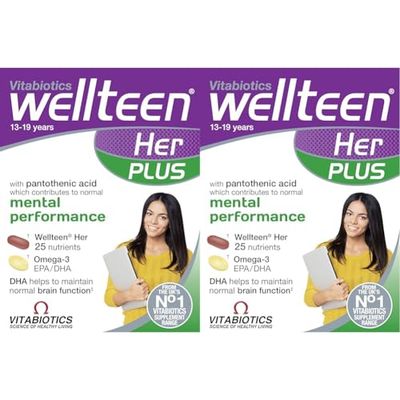 Vitabiotics Wellteen Her Plus - 56 Tablets/Capsules, 56 Count (Pack of 2)