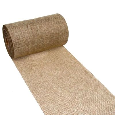 DEKO AS Caminho de mesa de poliéster com aspeto de linho desgastado e inodoro, bege, 20 cm x 5 m, 25