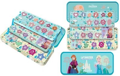 Lip Smacker Frozen Artisan Picnic Travel Beauty Tin, Set di Trucchi Frozen per Bambini a 3 Livelli con Lucidalabbra, Ombretti, Applicatori Trucco e Accessori per Capelli Inclusi