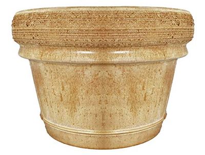 VASO TERRACOTTA CHIARA + SOTTOVASO IN TERRACOTTA; VASO: DIAMETRO CM. 44, ALTEZZA CM. 25. GIARDINO TERRAZZO FIORIERA IN COTTO NATURALE PIANTE GRASSE