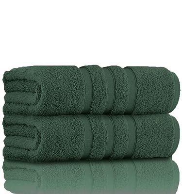 GC GAVENO CAVAILIA Ultra Soft Bath Towel Large - 550 GSM Ringspun Cotton Towels Set - Highly Absorbent Set of 2 Bath Towels - Washable, Dark Green