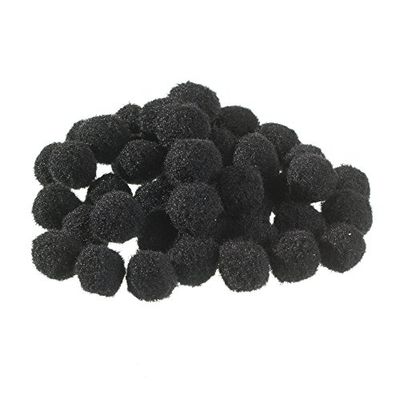 Efco 1003089 Pompons 15 mm 45 pcs. black, polyamide, 17 x 15 x 2 cm