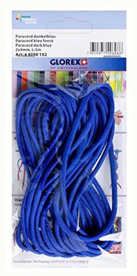 Glorex 6 4000 102 Paracord donkerblauw, 2 x 4 mm, 5 m lang, zeer scheurbestendig nylon touw, voor het knopen van armbanden, lijnen en linten