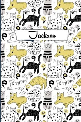 Jackson: Personalized Jackson Cat Notebook - Notebook Gift for Cat Lovers - Jackson Notebook | 110 Pages - 6x9 inches