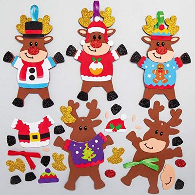 Baker Ross AX336 Kits D'Artisanat De Saut De Noël Pour Enfants - Lot De 6, Artisanat De Fête Pour Enfants, Kits D'Activités Et Cadeaux De Noël Pour Enfants