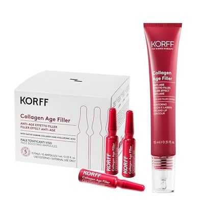 Korff, routine azione urto con Collagen Age Filler Contorno Occhi e Labbra e Fiale 15 Giorni