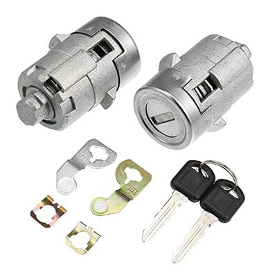 X AUTOHAUX 1 Set Door Lock Cylinder with 2 Keys 15298924 for Chevrolet Silverado Suburban Tahoe for GMC Sierra Yukon Driver and Passenger Side Door Lock Set