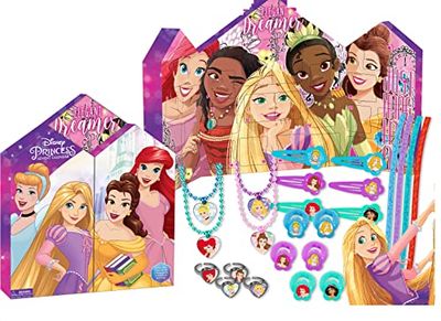 RAM ONLINE Disney Princess Girls Christmas Advent Calendar XMAS Filled With Hair Acessories, Clips, Jewelry Advent Calendar, Pink,3426-9217