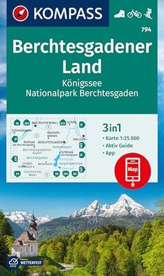 Berchtesgadener Land NP + Aktiv Guide (794): 3in1 Wanderkarte mit Aktiv Guide inklusive Karte zur offline Verwendung in der KOMPASS-App. Fahrradfahren. Skitouren.