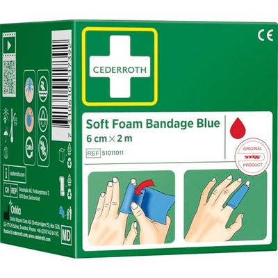 CEDERROTH Soft Foam bandage rol kleur blauw lengte 200 cm breedte 6 cm