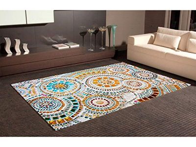Oedim Imitation Gresite cirkelmatta flerfärgad PVC | 95 x 165 cm | PVC-matta | Vinylgolv | Heminredning
