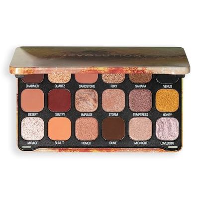 Revolution Beauty, Forever Flawless Eyeshadow Palette, 18 Pigmented Makeup Shades of Mattes & Shimmers, Vegan & Cruelty-Free, Bronze Temptation