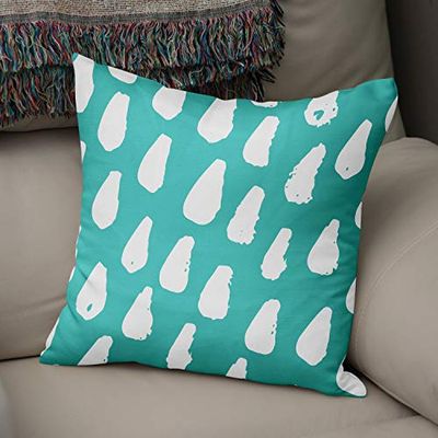 BonaMaison Fodera per Cuscino Turchese e bianco Cotone e Copricuscini Federa per Divano Casa Soggiorno Camera da Letto Decorazione Interni ed Esterni, Dimensioni: 43x43 - Prodotta in Turchia