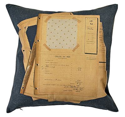 Daycollection Home Office HOOFACCA2 kussen, katoen, 40 x 40 x 10 cm, zwart/beige
