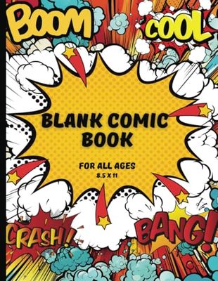 Blank comic Book for Kids, teens and Adults: Draw and create your own unique stories-132 pages with 8 different templates- Creative kids- Cartoons and stories