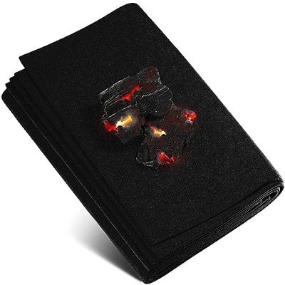 Tappeto refrattario 50x50 cm resistente al calore fino a 982 °C nero, tessuto refrattario antincendio ideale per barbecue, termoprotettivo non infiammabile, piastra ignifuga, protezione antincendio