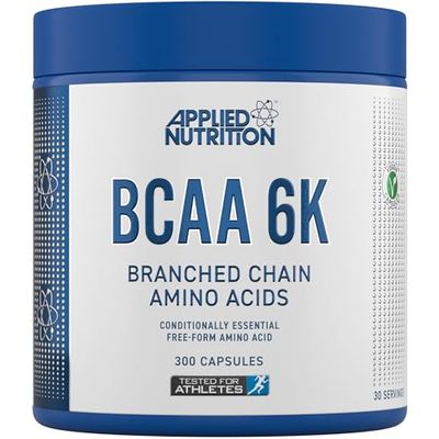 Applied Nutrition BCAA 6000mg Capsules - Branched Chain Amino Acids BCAA 6K, Leucine, Isoleucine & Valine, for Endurance, Performance & Recovery, Vegan (300 Tablets - 30 Servings)