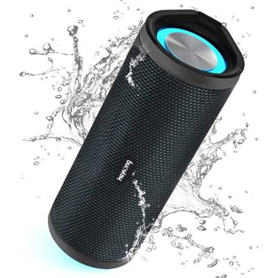 HEYSONG Cassa Bluetooth Portatile Potente, Altoparlante Bluetooth Con Impermeabile IPX7, Suono Stereo e Bassi Potenti, 40H Di Autonomia, Luce LED,Carta di TF, Speaker Wireless Bluetooth 5.0 Da Esterno