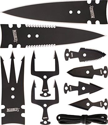 Marbles MR379 Coltello a Lama Fissa, Unisex – Adulto, Nero, Taglia Unica