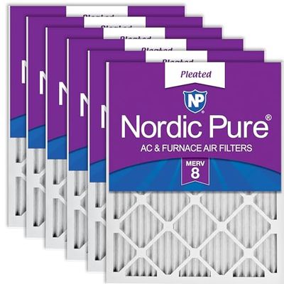Nordic Pure 20x20x1 MERV 8 geplooide AC ovenluchtfilters 6 stuks, 20x20x1M8-6
