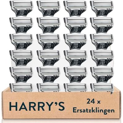 Harry's Lame per rasoio da uomo: 24 lame di ricambio con rifinitore di precisione, 5 lame anti-attrito, lame di ricambio, rasoi da uomo, lame per rasoio bagnato, lame da uomo