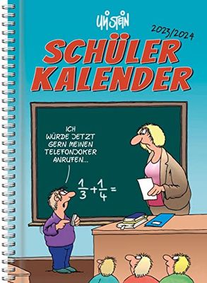 Uli Stein Agenda scolaire 2023/2024 : Agenda scolaire à spirales : carnet amusant pour l'école | Cadeau idéal pour la nouvelle année scolaire