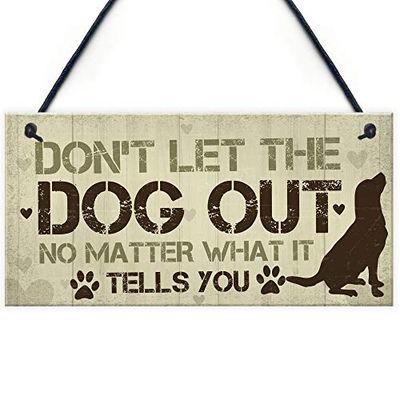 RED OCEAN Funny Dog Gift Pet Lover Gift Hanging Dog Sign For Home Do Not Enter Sign Dogs Gift