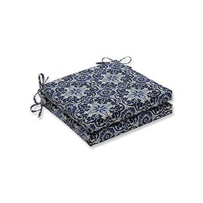 Pillow Perfect zitkussen, voor binnen en buiten, vierkant, blauw, 2 stuks