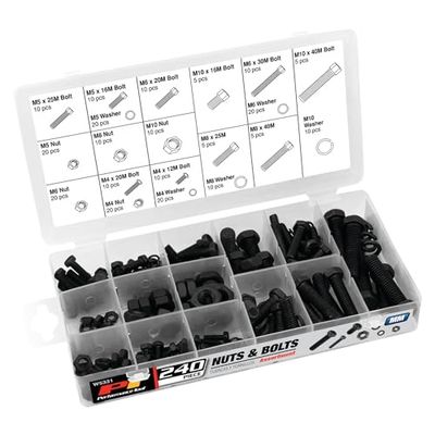 Performance Tool W5331 Assortiment de 240 écrous et boulons métriques avec étui