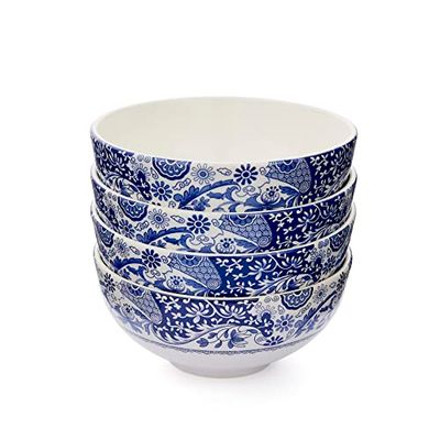 Spode Brocato Set of 4 16cm Rimless Bowls,Blue & White