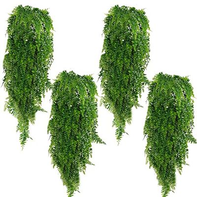 4 stycken konstgjorda växter hängande växter konstgjord konstgjord växt ormbunke gröna blad gröna växter plastväxter 80 cm för utomhus balkong vägg bröllop trädgård dekoration