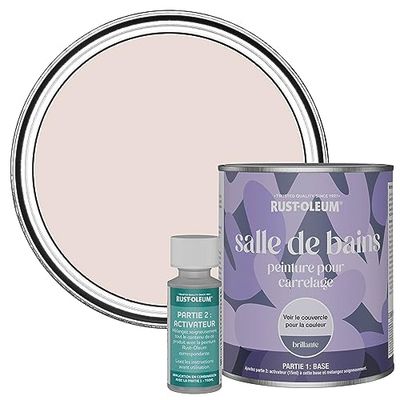 Rust-Oleum Pink Water-Resistant Bathroom Tile Paint in Gloss Finish - Elbow Beach 750ml