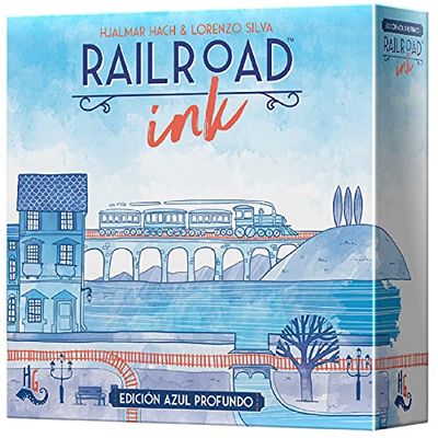 Asmodee Railroad Ink: Edition ciemnoniebieski - kolor hiszpański (HGRRI01ES