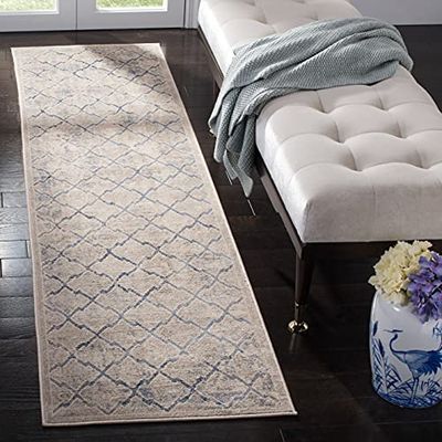 Safavieh Brentwood BNT809 Tapis d'intérieur Traditionnel tissé Gris Clair/Bleu 61 x 244 cm