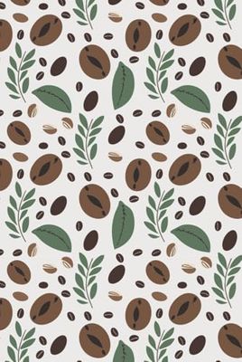 Coffee Abstract Aesthetic Hardcover Notebook with Lined Pages, 80 Pages, Perfect for Work, School, Home, College, Journal for Notes, Study, Simple Beans