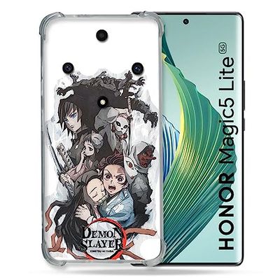 Cokitec Cover rinforzata per Honor Magic 5 Lite Manga Demon Slayer Bianco